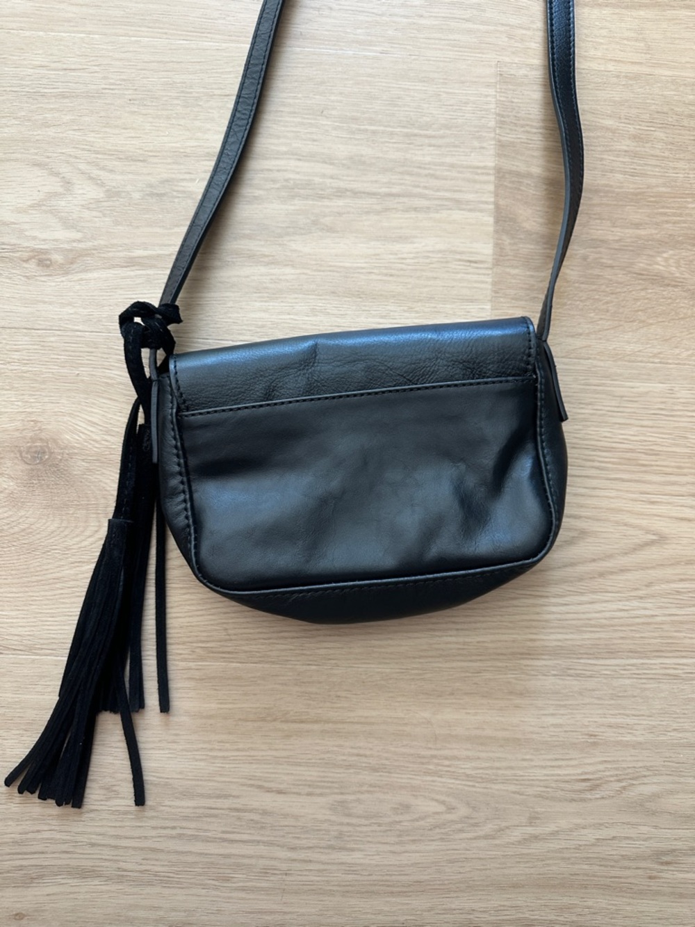 Coach and Four Black Leather Crossbody with Tassel - Picture 3 of 7